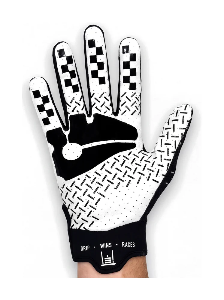 Palm of the Sled & Stone HYROX glove showing the Stonegrip silicone