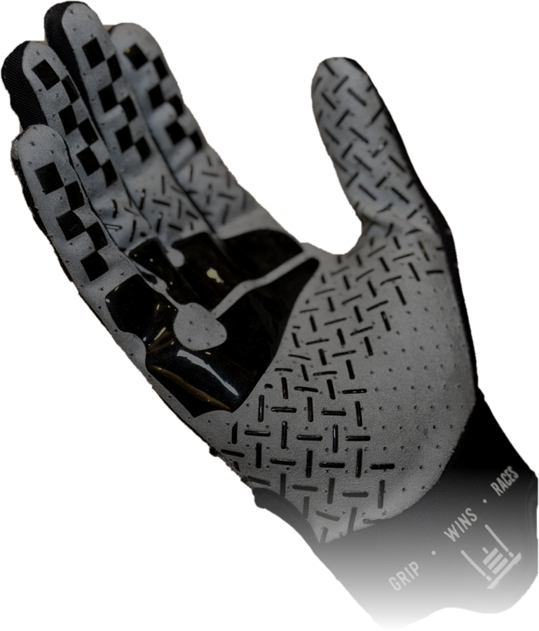 Sled & Stone HYROX glove, palm showing the Stonegrip silicone
