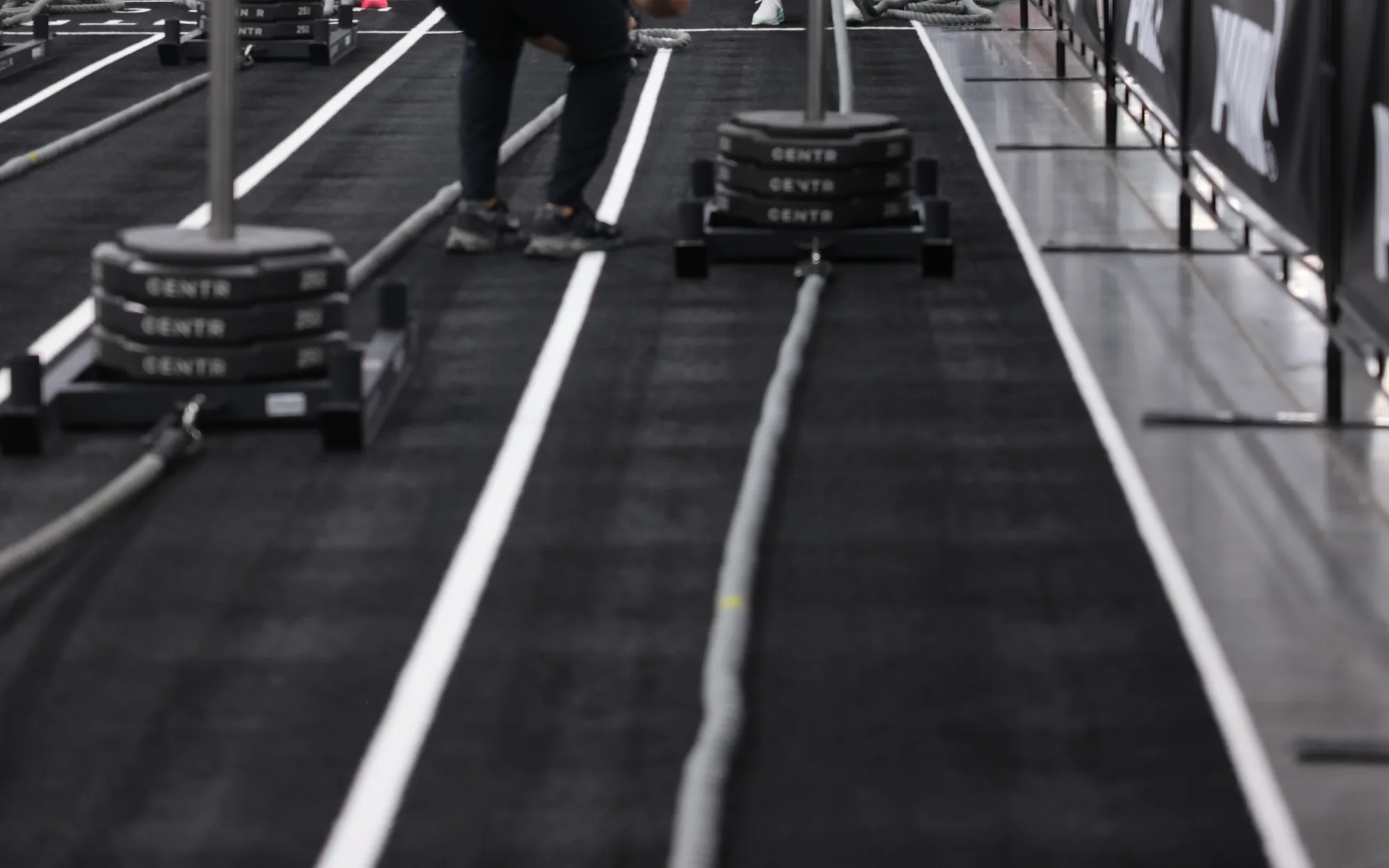 Athletes racing a HYROX event